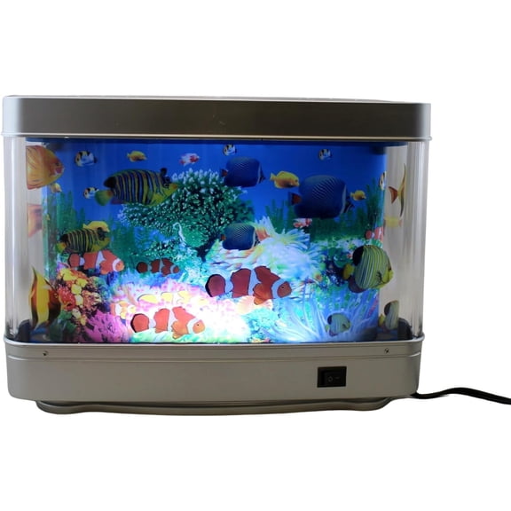 Realistic Moving Tropical Fish Aquarium Lamp – Soothing Night Light for Home, Bedroom, and Living Room Décor – 110V USA