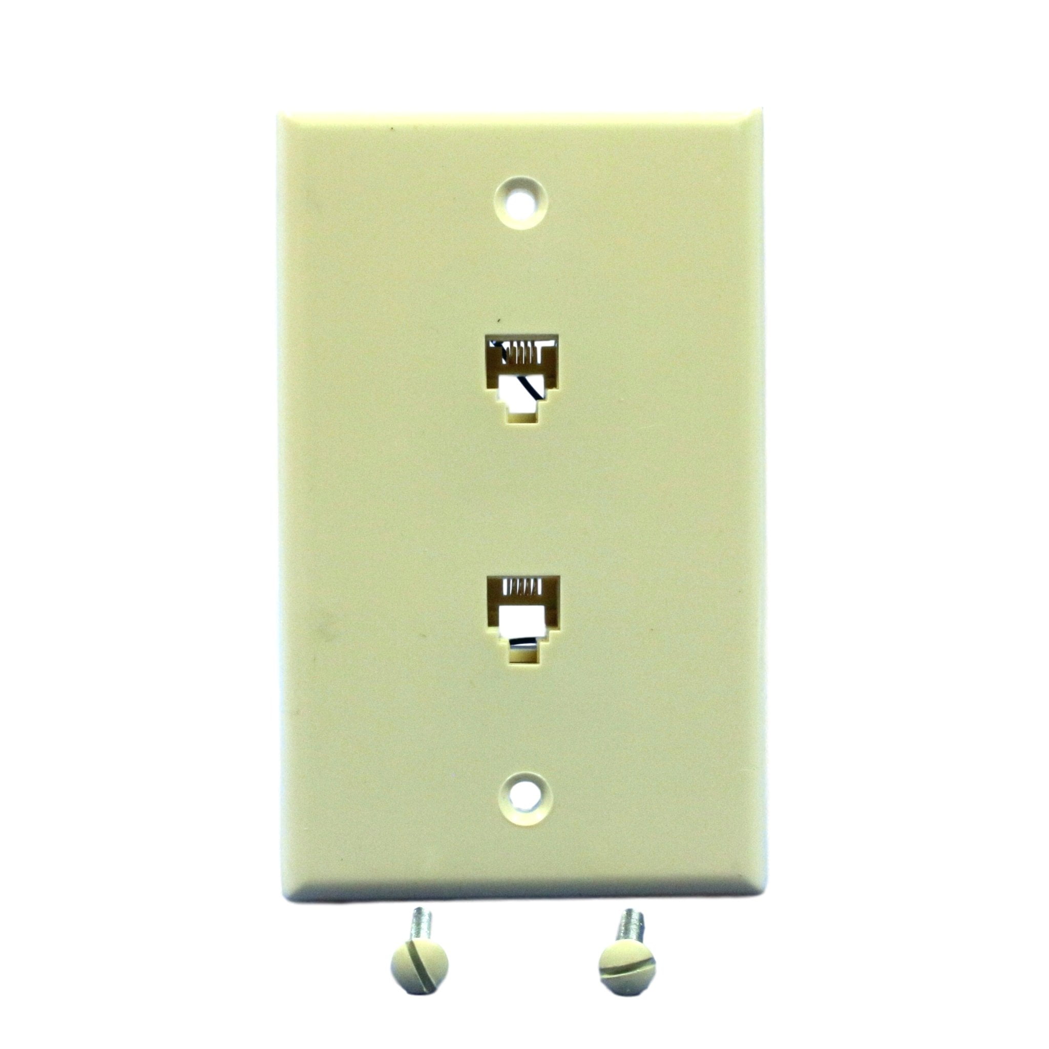 Leviton 40244A Almond Duplex Phone Jack Wall Plate