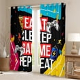 thumbnail image 2 of Manfei Boys Gaming Gamer Black Out Curtains, Teens Gamepad Curtains Pack of 2 (42x63 Each), Eat Sleep Game Repeat Print Bedroom Curtains, Luxury Bedroom Decor, 2 of 6