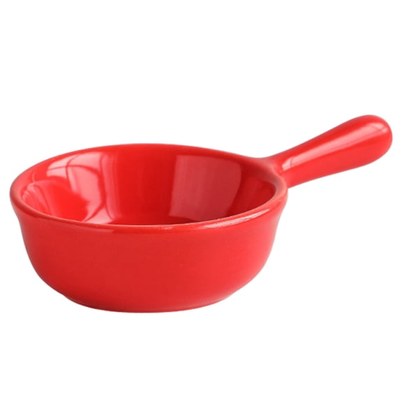 Small Round Dining Table Set for 4 Modern, Fdelink Bowl With Handle Small Seasoning Dishes Serving Plates Perfect for Individual Dipping Such As Ketchup for French Fries - Dipping