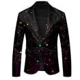 thumbnail image 4 of oqasdz Mens Blazer Sequin Print Long Sleeve Jacket Modern Tuxedo Alternative Comfort Loose Fit Sport Coat Daily Formal Outdoor Activities, 4 of 4
