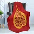 thumbnail image 4 of Leaf Soft Flannel Fleece Throw Blanket, Design of Tree Nature and Yoga Themed Composition, Cozy Plush for Indoor and Outdoor Use, 50" x 60", Vermilion Marigold, by Ambesonne, 4 of 5