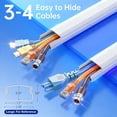 thumbnail image 2 of Cord Cover, LazySpin 85" Cord Hider for Wall Mounted TV, Hide TV Wires on Wall, White, 2 of 9