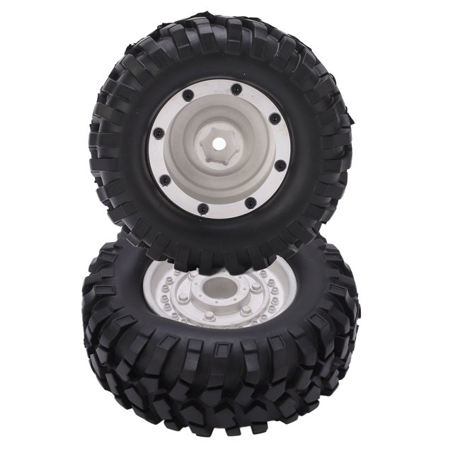 Neumáticos De Llanta De Rueda De Metal De 1,9 Pulgadas, Neumáticos De Goma Antideslizantes De 96mm RC Duraderos Exquisitos 2 Uds Para SCX10 1/10 ANGGREK Otros