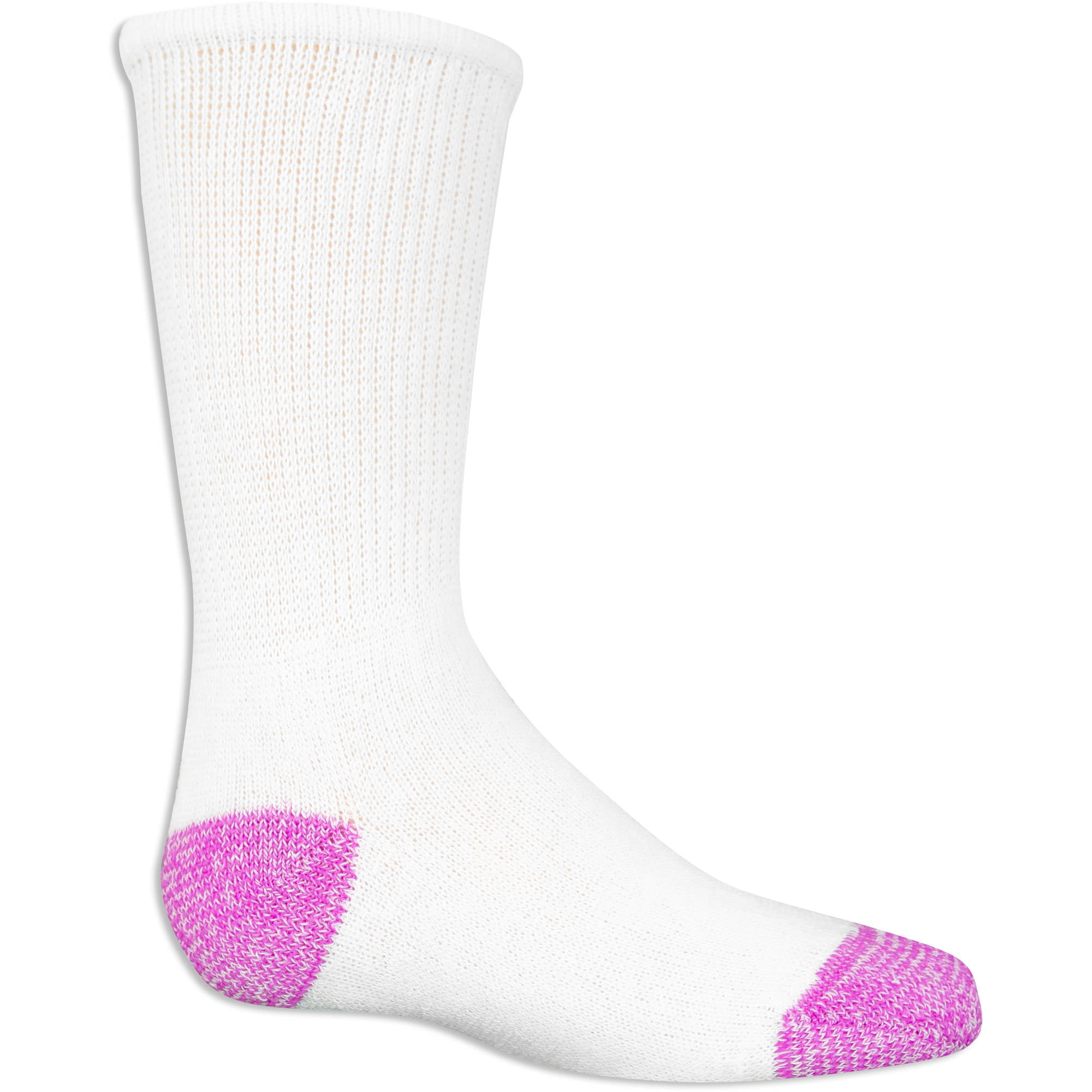 Fruit Of The Loom Girls Active Cushioned Crew Socks 6 Pair 