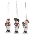 thumbnail image 5 of Friendly White Snowman 3.5 inch Polyresin Decorative Hanging Ornament Set 3, 5 of 6