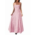 thumbnail image 2 of Women'S Maxi Dress Jacquard Formal Evening Gown Elegant Wedding Guest Party Dress Pink M, 2 of 7
