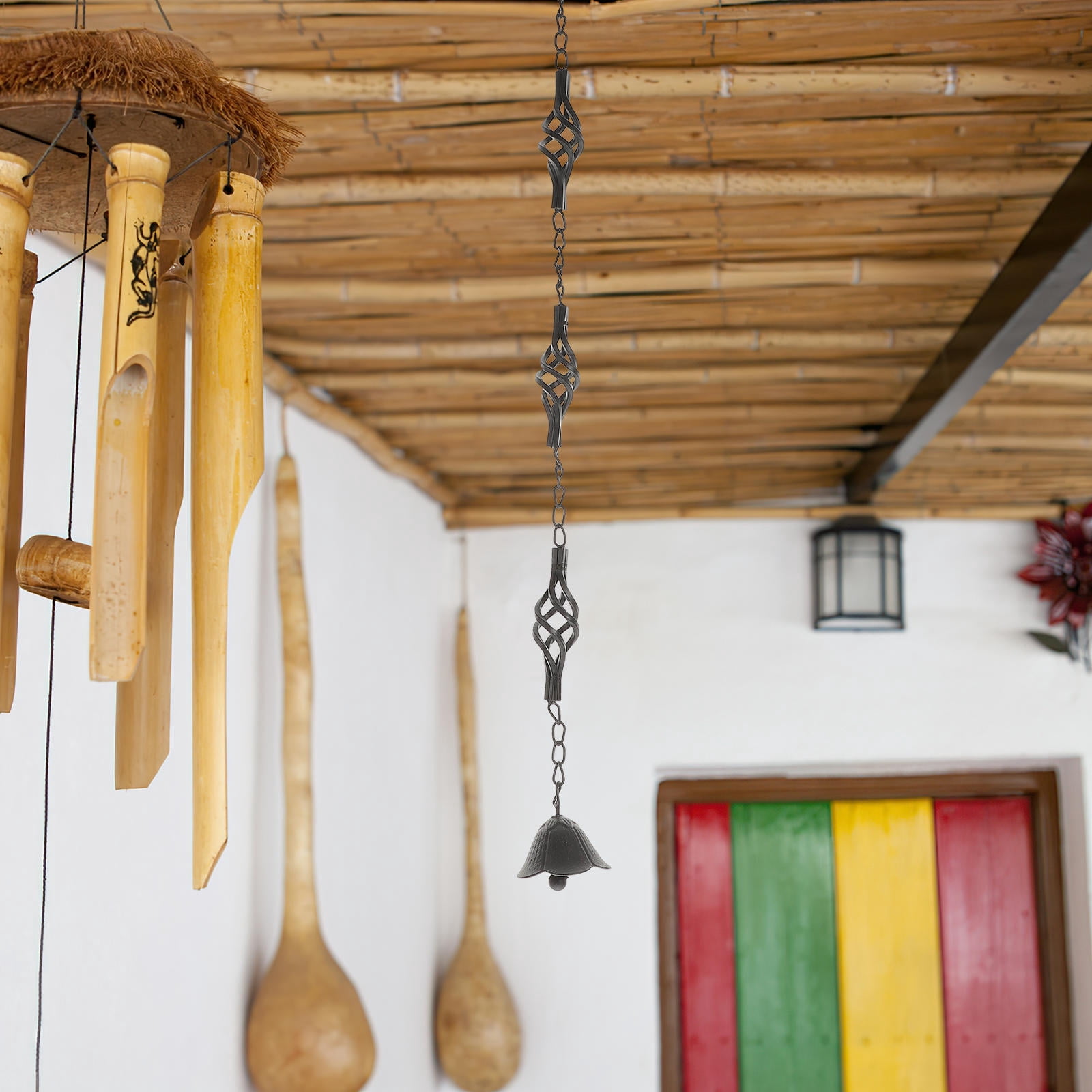 BALAHAPY 1Pack Iron Windchime Rustic Design For Garden And Patio Decorative Wind Chimes 65X2.3X2.3in