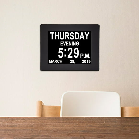 8 Inches Date Day Month Year Table LCD Screen Large Digital Clock Home Calendar Alarm Oven Meat Probe Cooking Timer 3 Minute Sand Timer Medium Large Stopwatch Timer Minute Timer with Sound