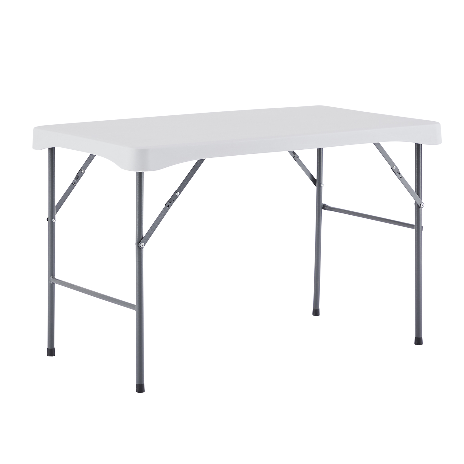 3 Piece Folding Table with Benches, 3.7 Feet Portable Picnic Table Set, Heat Resistant Waterproof Outdoor Dining Table Set, Folding Side Table Set, Table and Bench Set for Party White - image 4 of 7