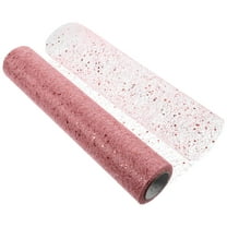 PAMINGONO 1 Roll Rose Gold Glitter Tulle Ribbon Mesh for present Wrapping and DIY Projects 357.63x11.79x0.04in
