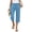 572#Light Blue, variant on Womens Linen Capri Pants Casual Summer Lightweight Elastic Waist Drawstring Straight Wide Leg Capris Cropped Pants Light Blue L