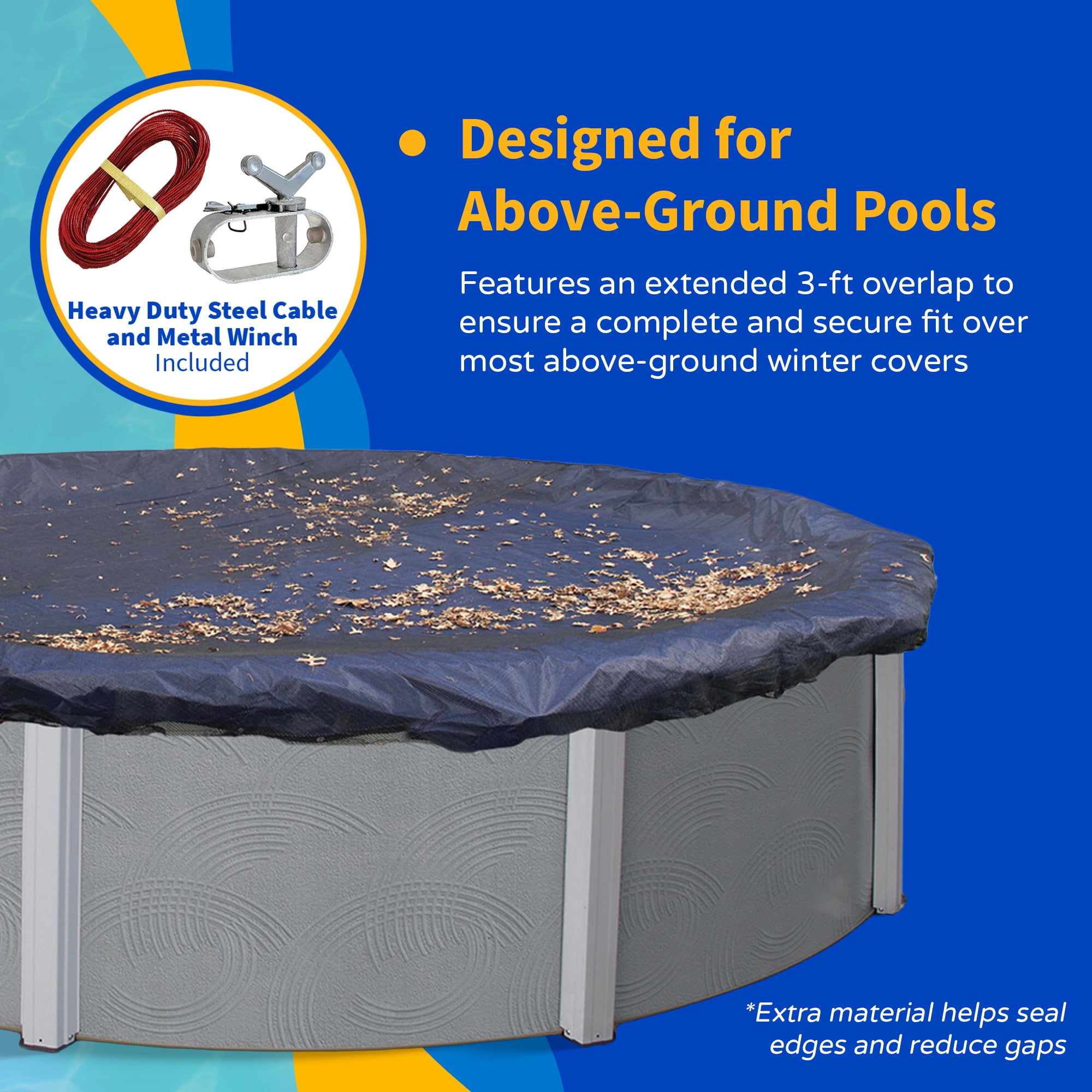 Blue Wave Heavy Duty Pool Covers, Polyethylene, Black, 7 lb