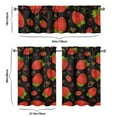 thumbnail image 3 of 3 PCS Strawberry Kitchen Curtains Set with Valance - Cute Red Kawaii Tier Curtains for Farmhouse Windows, 3 of 3