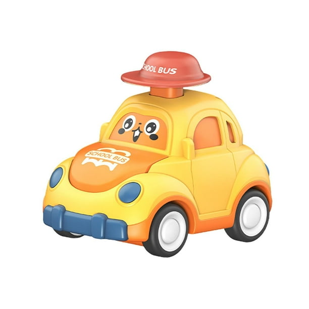 Coche de juguete Press and Go, juguetes educativos únicos, vehículo de juego infantil creativo, lindo amarillo