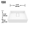 thumbnail image 3 of Vigo Vg04024 Bryant 17" L X 13" W X 5" H Rectangular Stone Composite Vessel Bathroom Sink, 3 of 9