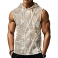 thumbnail image 2 of Men’s Sleeveless Hoodie Vest with Drawstring Hood and Front Pocket Casual Loose Fit Camouflage Print Athletic Top for Outdoor Activities, 2 of 7