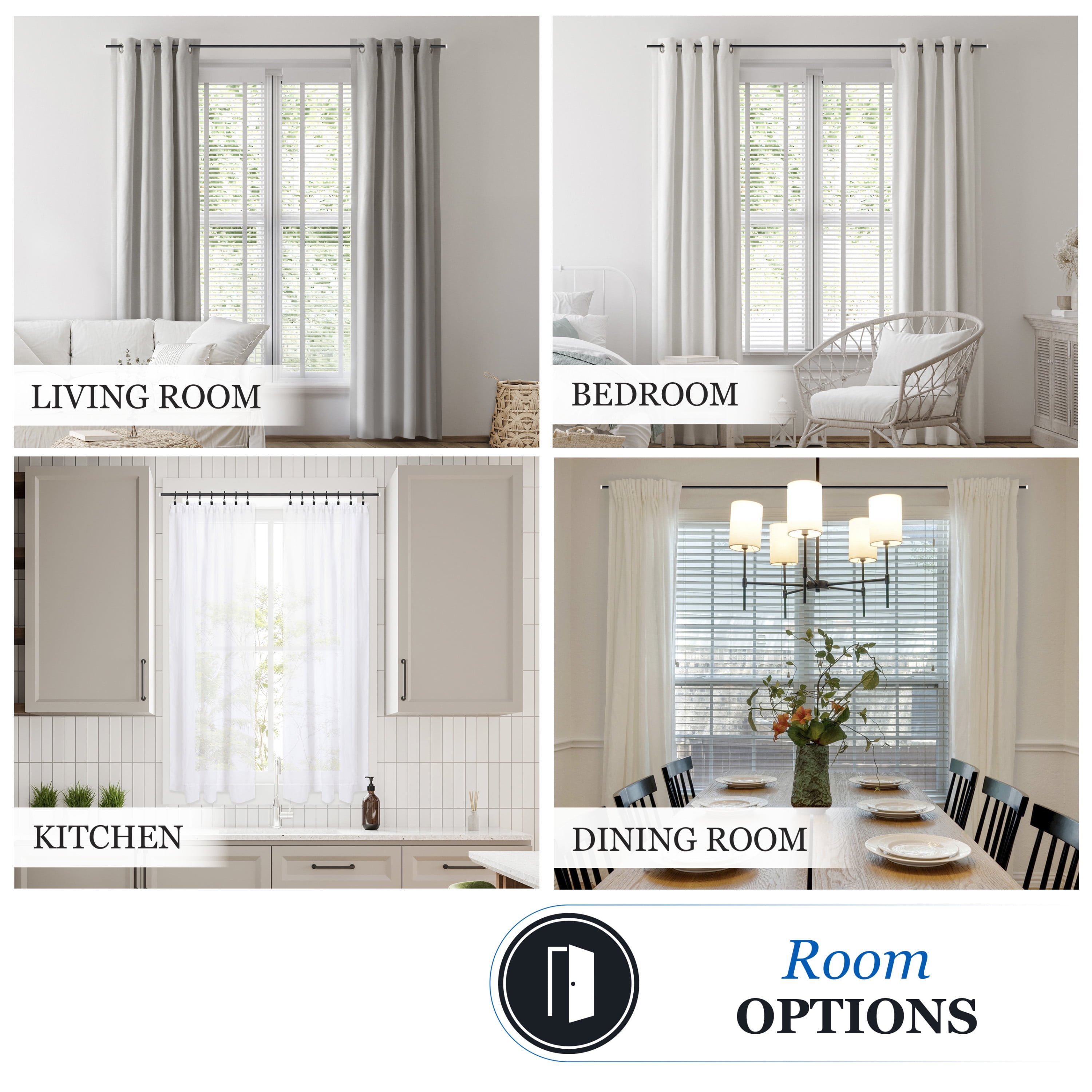 Mainstays 30-84 in. Irvine Adjustable Decorative Window Curtain Rod, 3/4 in. Diameter
