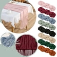 thumbnail image 4 of Cheesecloth Table Runner 35x70 Inches Gauze Fabric Table Decor for Boho Weddings Parties and Rustic Dining Room Settings Dark Green, 4 of 4