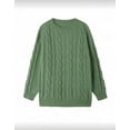 thumbnail image 4 of Cogild Cable Knitted Crew Neck Long Sleeve Pullover Sweaters for Womens Soft Textured Casual Fall Winter Knitwear Tops for Daily and Office Wear, 4 of 7