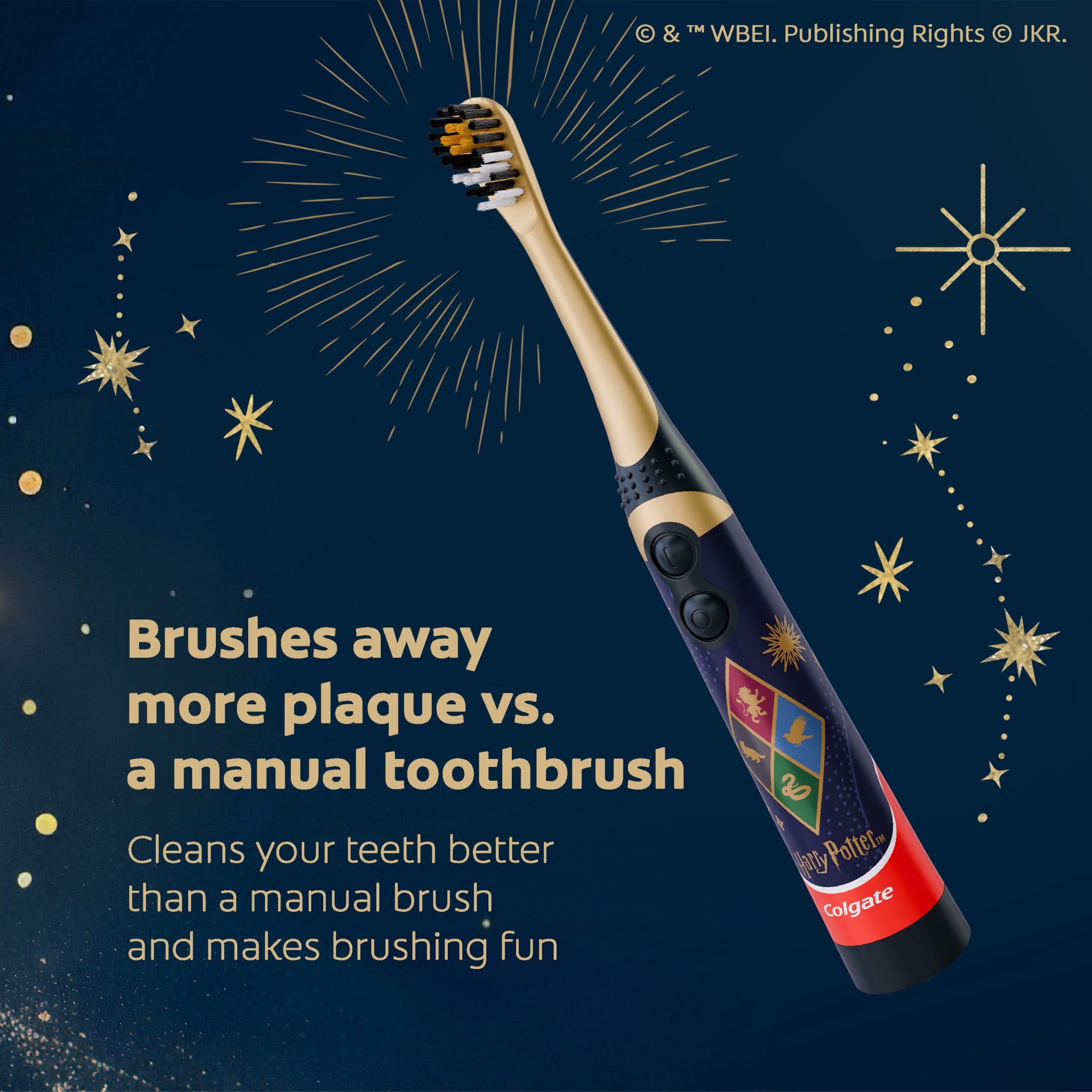 Colgate Harry Potter Kids Battery Toothbrush, Extra Soft, 1 Pack