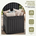 thumbnail image 3 of Dextrus 31 Gallon Resin Outdoor Storage Box, Waterproof Lockable Deck Box for Patio, Garden, Pool Supplies and Package Delivery, Outdoor Organizer, Black, 3 of 10