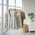 thumbnail image 2 of Unique Bargains 2 Pcs Wood Non-Slip Space Saving Hangers for Clothing Brown 15.7inch, 2 of 6