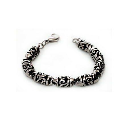 Men's Stainless Steel Tribal Design Bracelet, 9