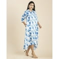 thumbnail image 2 of Moomaya Womens Button Down Midi Dress, Collared Neck, Quarter Sleeves Dress, 2 of 8