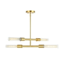 SAFAVIEH Cronos 4-Light Brass Metal Pendant Light with Clear Glass Shade