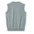 thumbnail image 3 of Bcfgryg Men's New Wear Solid Color Autumn And Winter Warm Comfort Classic Business Sleeveless Casual Plush Vest V Neck Knit Vest Men's Vest, 3 of 5