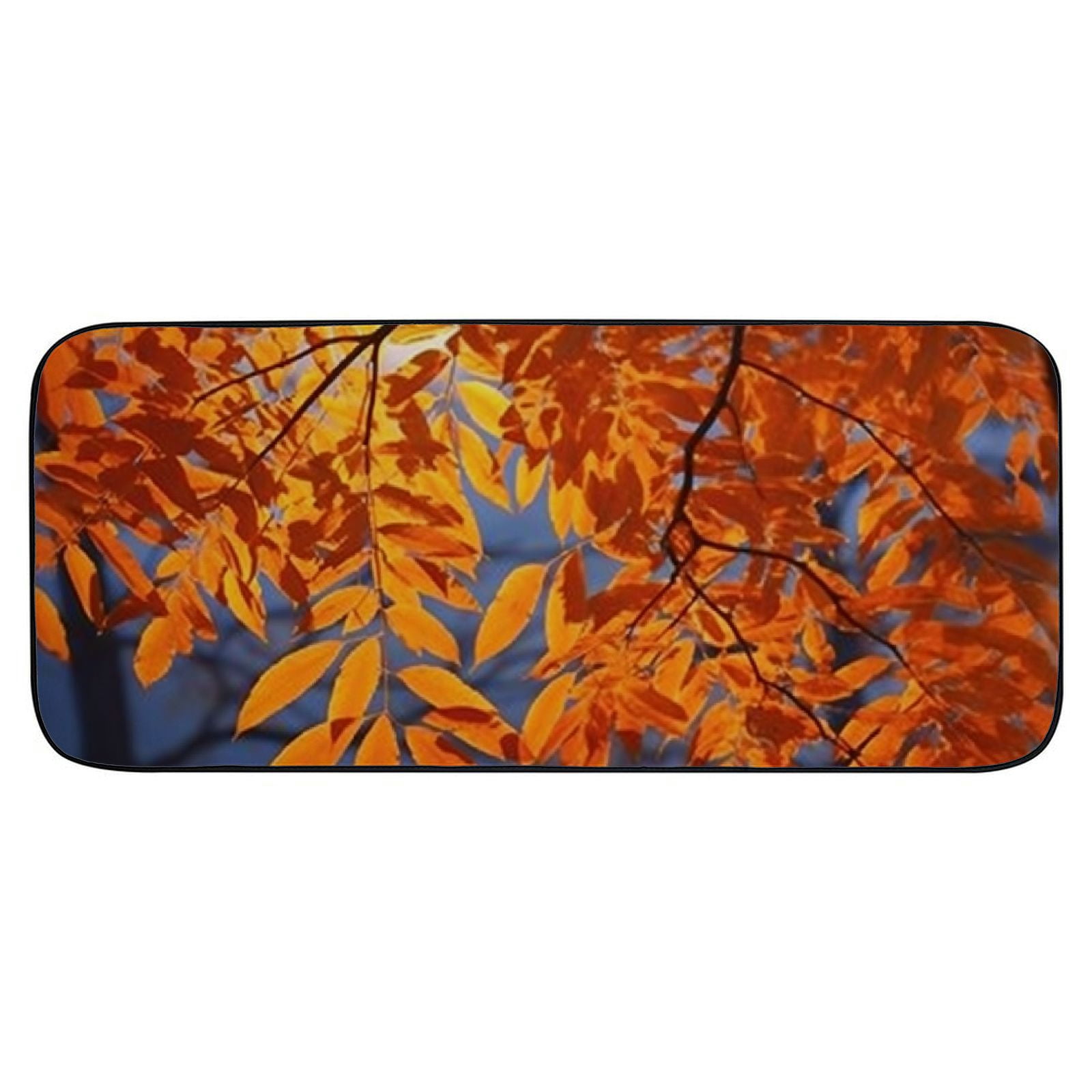 Qinduosi Decorative Door Mat, Door Mat with Non-Slip Rubber Backing, Easy Cleaning, Traps Dirt, Rug for Entry, Patio, Garage - Yellow Leaves Autumnal Leaves Red Huang Green   19.68*47.24 in