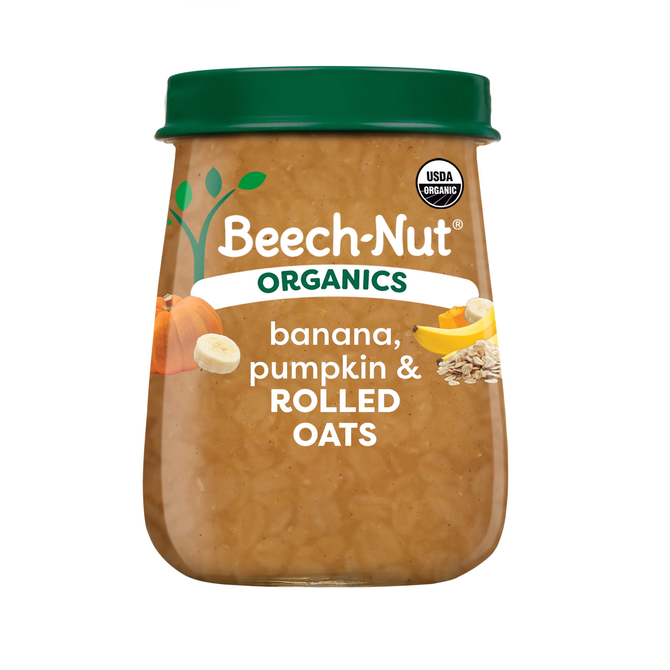 (10 pack) Beech-Nut Organics Stage 3 Organic Baby Food, Banana Pumpkin & Oats, 4 oz Jar