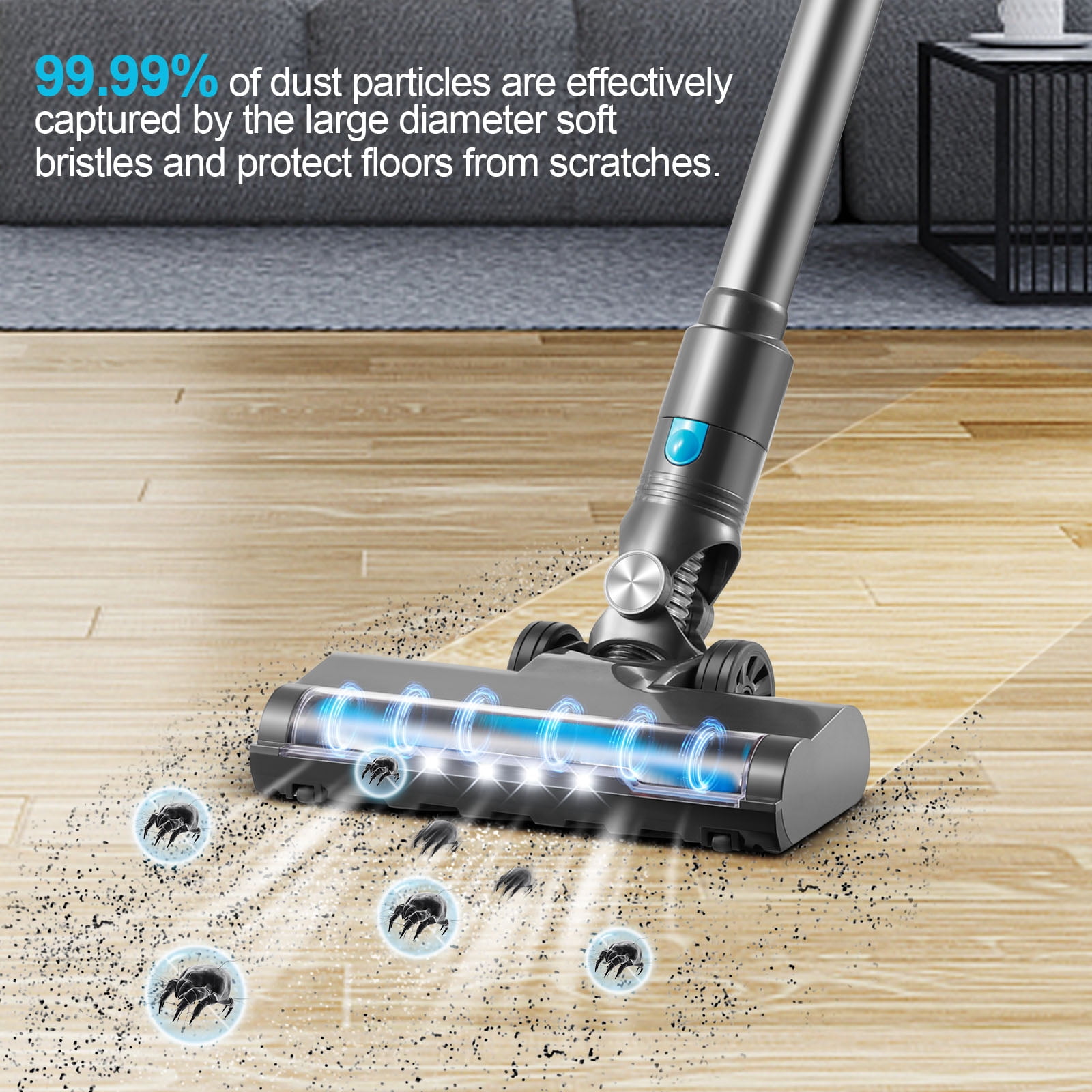 Moolan Corded Stick Vacuum, 6 in 1 Lightweight Vacuum with 4 LED, Vacuum Cleaners for Hard Floor,New