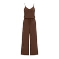 thumbnail image 5 of 2 Piece Sets for Women Summer V Neck Adjustable Spaghetti Straps Camisole Stretchy Straight Leg Travel Pants with Pocket Casual Fashion Outfits, 5 of 6