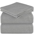 thumbnail image 2 of Mellanni Jersey Sheet Set 4 Piece 100% Cotton Deep Pocket Bed Sheets and Pillowcases, Full, Light Gray Heather, 2 of 9