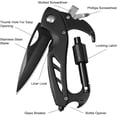 thumbnail image 4 of Mousqueton Ergonomique Multitool, Équipement de Survie Portable et Compact pour Aventures en Plein Air, Construction en Acier Inoxydable Assure Durabilité et Résistance à la Corrosion, Parfait, 4 of 7