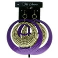 thumbnail image 2 of Purple Layered Disc Dangle Earrings Gold-Tone, 2 of 2