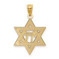 thumbnail image 3 of 14k Yellow Gold Star of David w/Chai Pendant Charm, 3 of 4