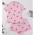 thumbnail image 6 of Tnhcen Women's Easter Pajamas 2 - Piece Set Button Front Short Sleeve Collar Bunny Egg Print Nylon Spandex Sleepwear Shorts, 6 of 9