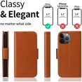 thumbnail image 3 of navor Detachable Magnetic Wallet Case Compatible with iPhone 13 Pro Max [6.7 inch] [Folio], RFID Protection Kickstand -Brown, 3 of 7