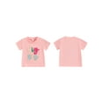 thumbnail image 4 of Toddler Girls T-Shirts Fuzzy Letter Embroidered Sister Matching Crew Neck Short Sleeve Shirts Summer Casual Fashion Kids Tops, 4 of 9