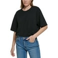 thumbnail image 3 of Calvin Klein Jeans Women's Cotton Tribeca Oversized T-Shirt Black S B4HP, 3 of 7