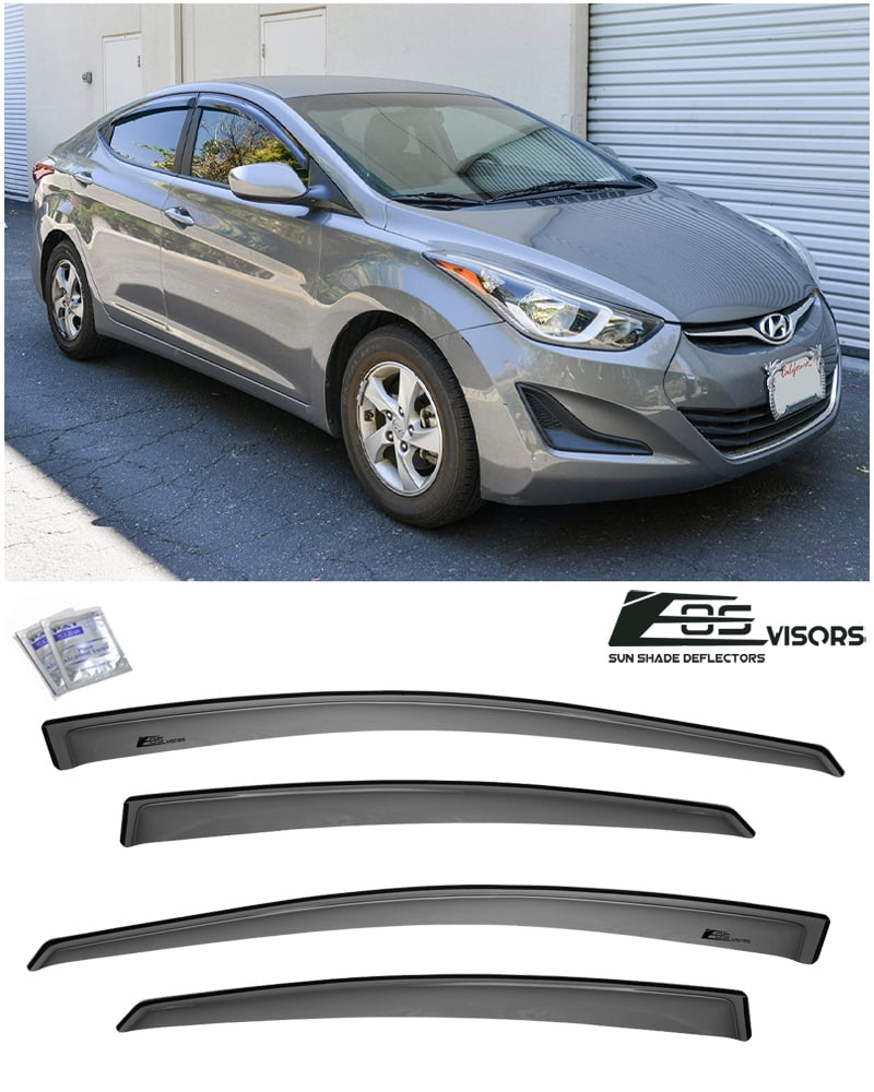 Extreme Online Store Replacement For 20132016 Hyundai Elantra EOS Visors TapeOn Style SMOKE