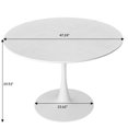 thumbnail image 2 of 47.24"Modern Round Dining Table,Four Patchwork Tabletops with White Color Solid Wood Grain Table Top,Metal Base Dining Table, End Table Leisure Coffee Table, 2 of 7