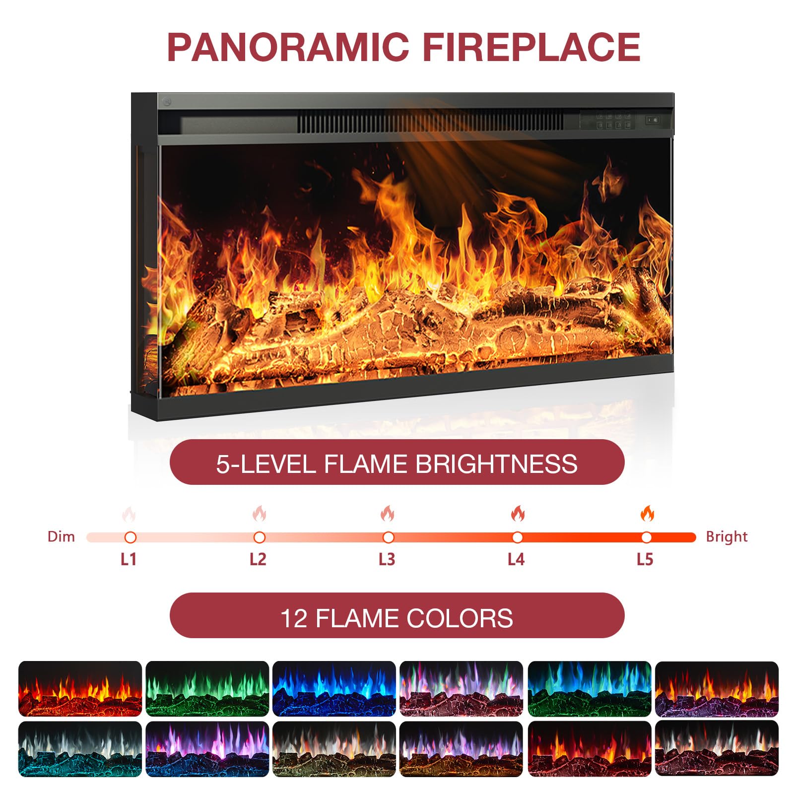 Easoger 36" Fireplace TV Stand for TVs up to 80 Inches photo 5