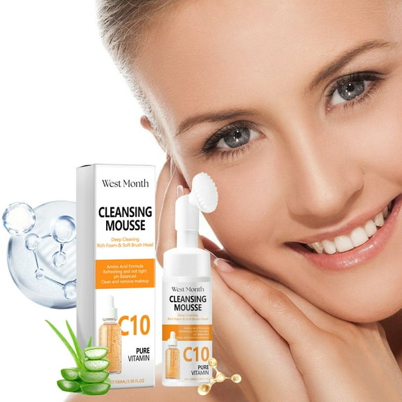 TopLLC Creams & Moisturizers Customers Raved About Green Tea Cleansing Green Foaming Cleanser Gentle Face Cleanser Removed Dirt Oil And Makeup 100ml Cleansing Mousse