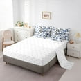 thumbnail image 5 of jejeloiu Flying Animal Butterflies 7 Pieces Bedding Comforter Set,Ink Painting Aesthetic Full Bedding Set,White Gray Blue Fitted Sheet Flat Sheet For Girls,Breathable Home Decor Reversible, 5 of 8