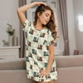thumbnail image 3 of Logiee Retro Steampunk Vehicle Print Nightgowns for Women,Soft Short-Sleeved Lightweight Sleepwear, Loose Sleepshirts, 3 of 6