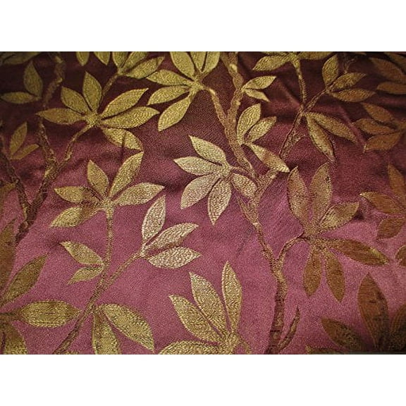 Fabric Robert Allen Beacon Hill Summer Leaves BlackBerry 100% Silk Drapery JJ30